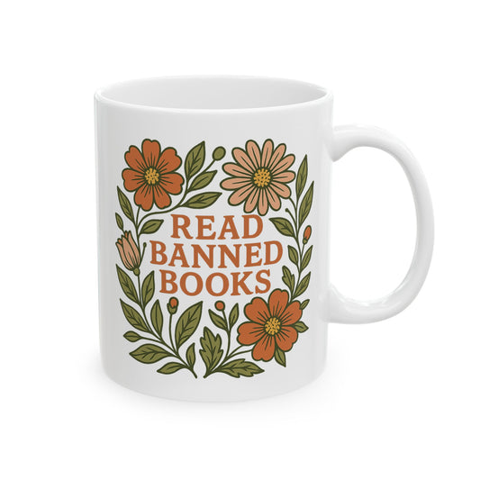 Floral Inspired Ceramic Mug for Coffee Lovers, Personalized Gift, Tea Cup, Botanical Mug, Home Decor, Gardening Gift